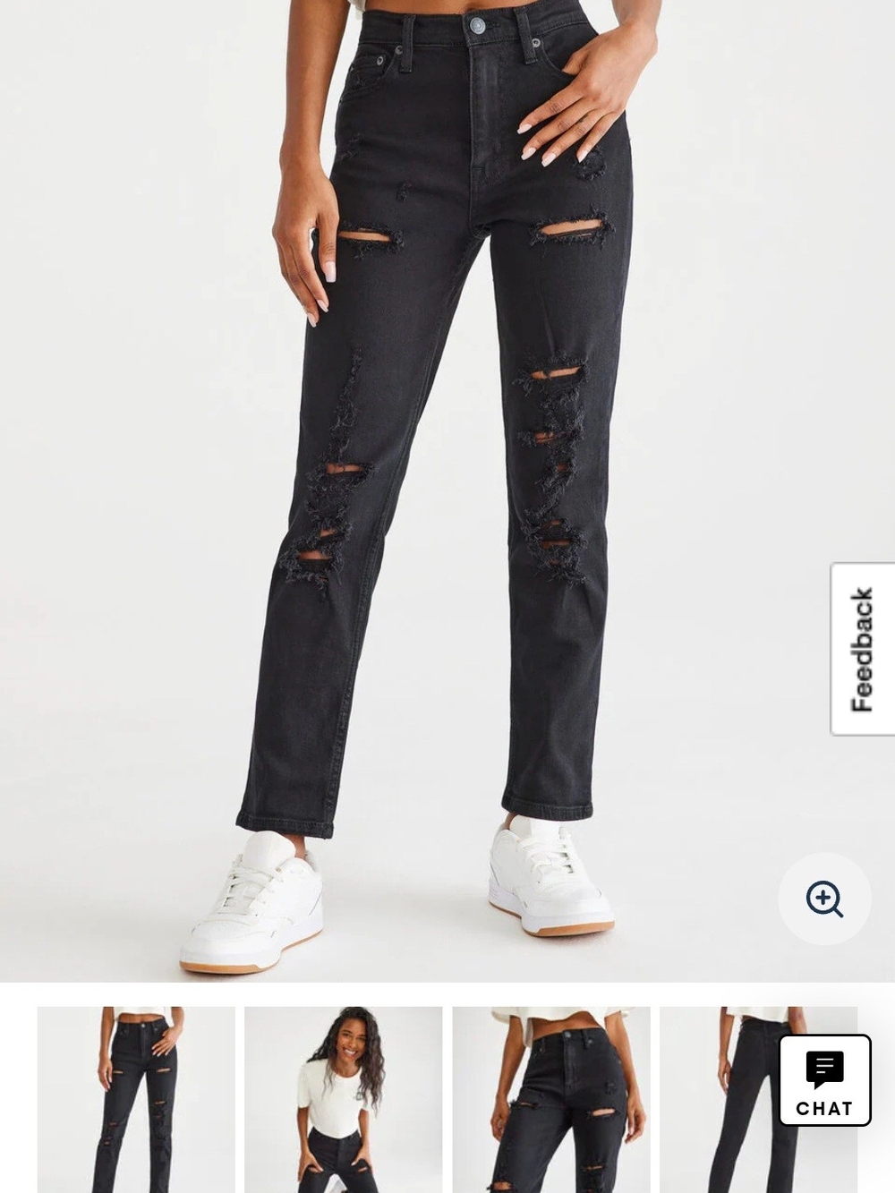 Aeropostale Black Distressed Mom Jeans | 000R | 24P